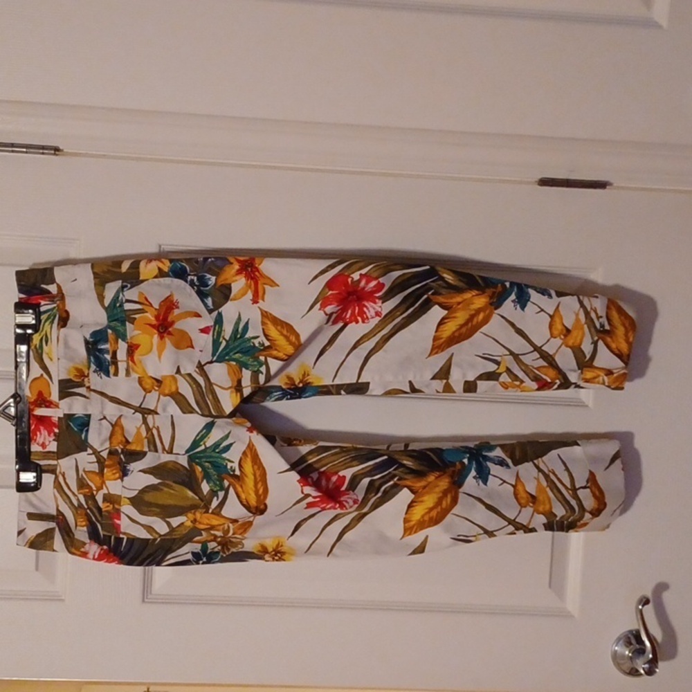 Cache Multicolor Leaf Print Pants - image 6